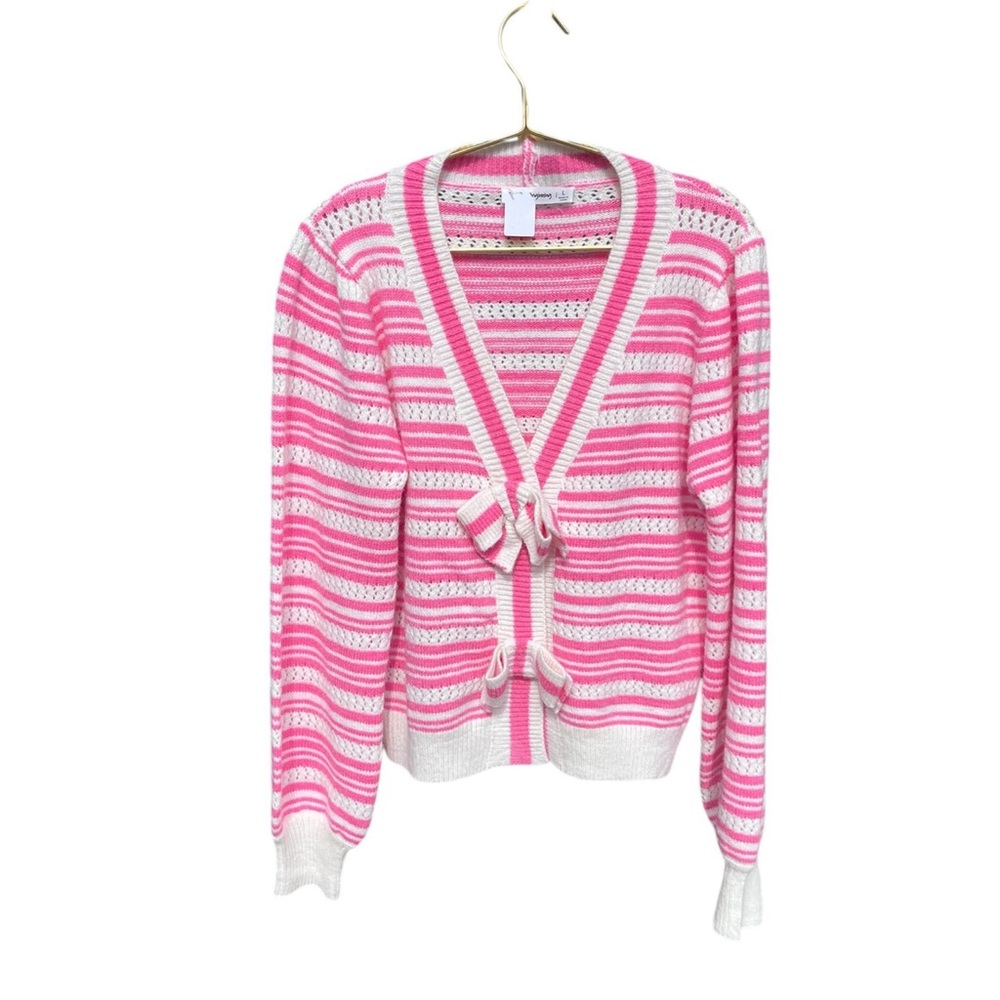 Pink and White Cardigan